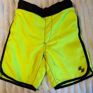 Men's Neon Yellow Sports Shorts